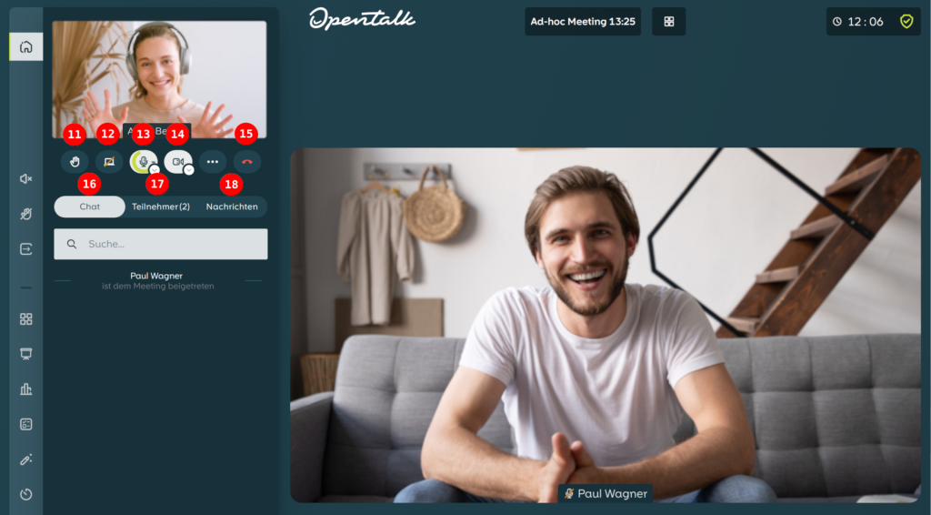 Opentalk Oberfläche