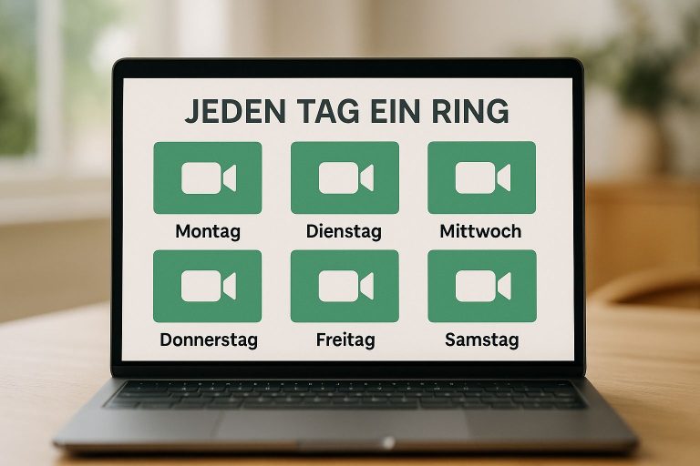 Notbook mit Verschiedenen Tagen auf dem Display