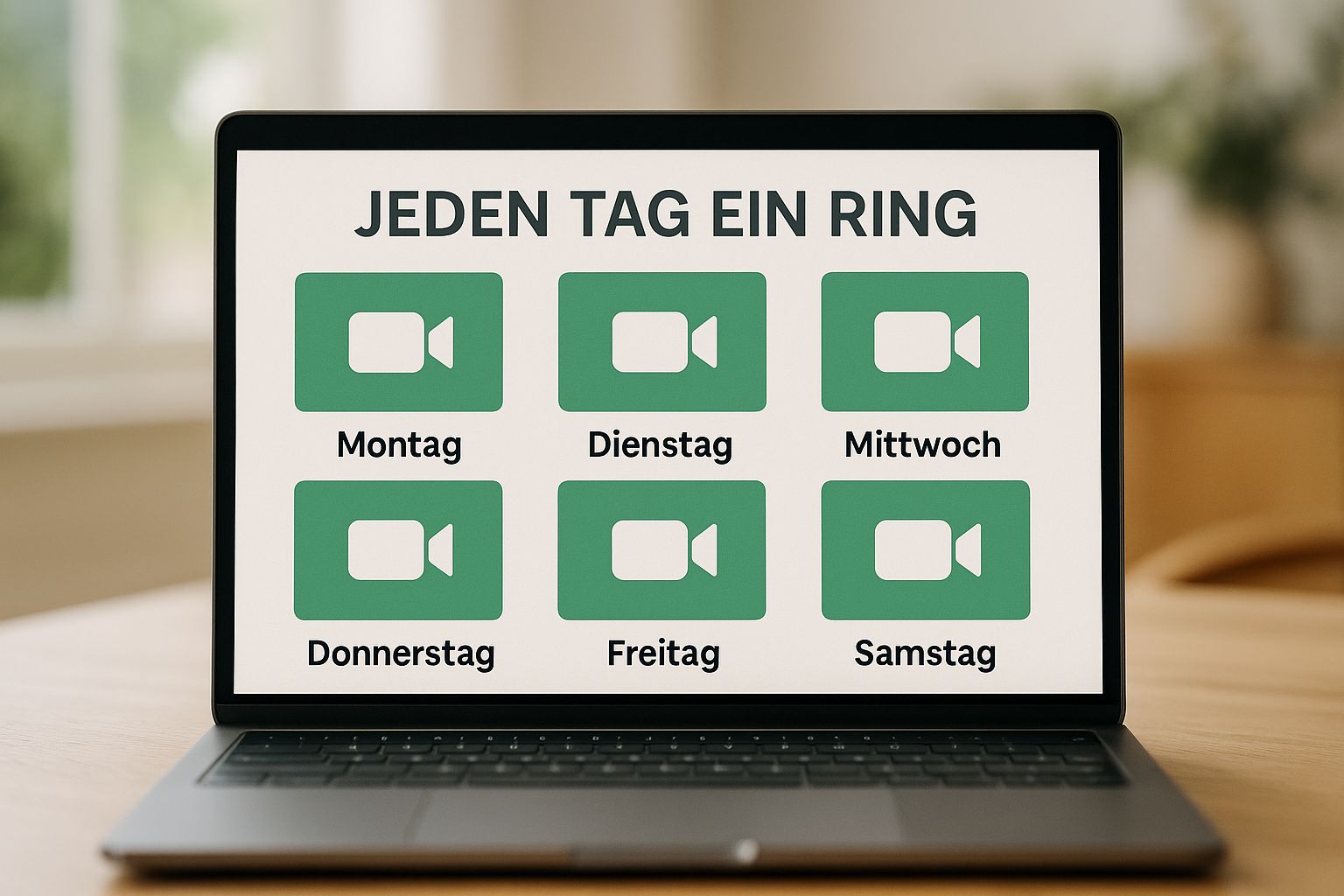 Notbook mit Verschiedenen Tagen auf dem Display